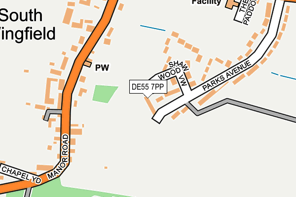DE55 7PP map - OS OpenMap – Local (Ordnance Survey)