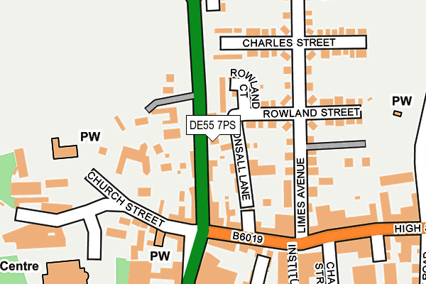 DE55 7PS map - OS OpenMap – Local (Ordnance Survey)