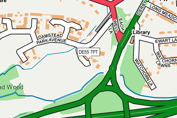 DE55 7PT map - OS OpenMap – Local (Ordnance Survey)