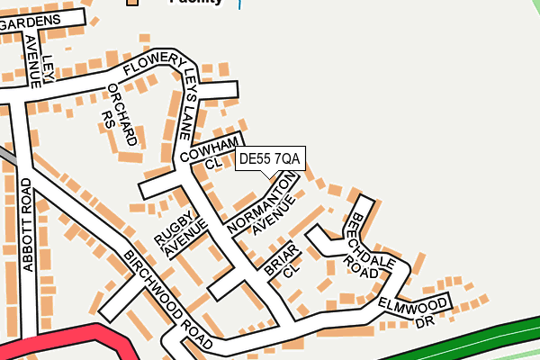 DE55 7QA map - OS OpenMap – Local (Ordnance Survey)