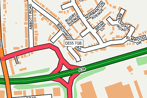 DE55 7QB map - OS OpenMap – Local (Ordnance Survey)