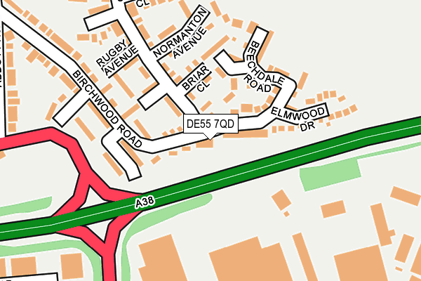 DE55 7QD map - OS OpenMap – Local (Ordnance Survey)