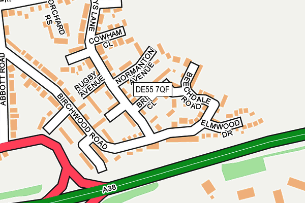 DE55 7QF map - OS OpenMap – Local (Ordnance Survey)