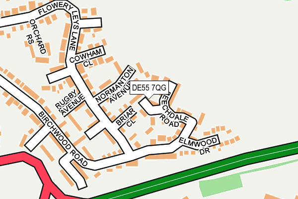 DE55 7QG map - OS OpenMap – Local (Ordnance Survey)