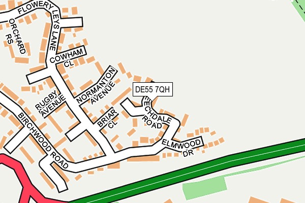 DE55 7QH map - OS OpenMap – Local (Ordnance Survey)