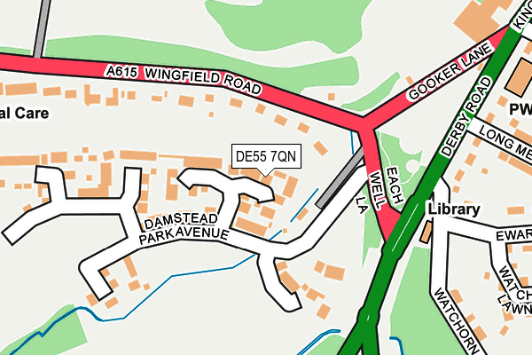 DE55 7QN map - OS OpenMap – Local (Ordnance Survey)
