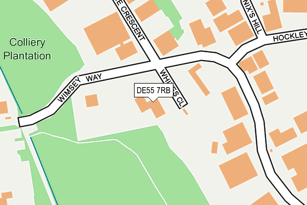 DE55 7RB map - OS OpenMap – Local (Ordnance Survey)