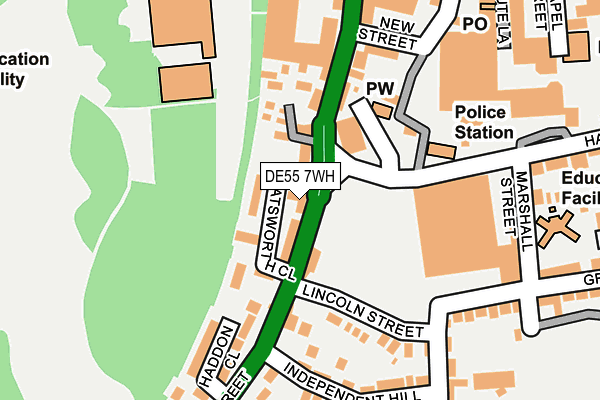 DE55 7WH map - OS OpenMap – Local (Ordnance Survey)