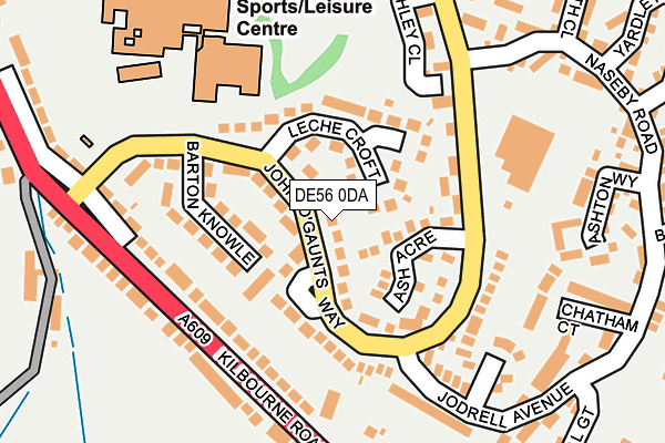 Map of BELPER SPORTS CENTRE SERVICES LIMITED at local scale