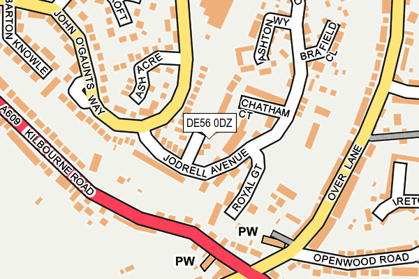 DE56 0DZ map - OS OpenMap – Local (Ordnance Survey)