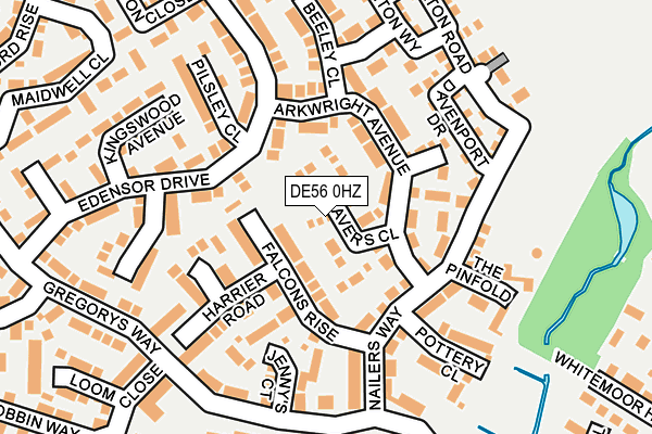 DE56 0HZ map - OS OpenMap – Local (Ordnance Survey)