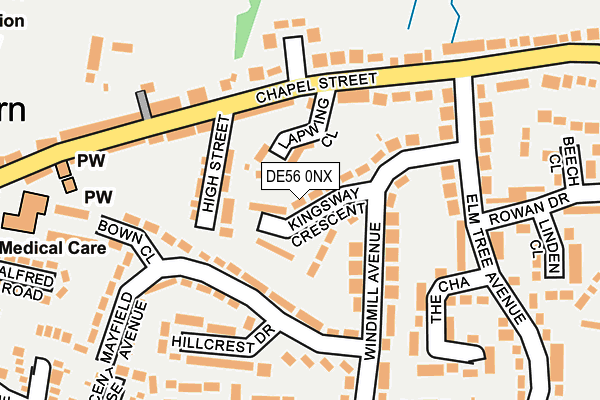 DE56 0NX map - OS OpenMap – Local (Ordnance Survey)