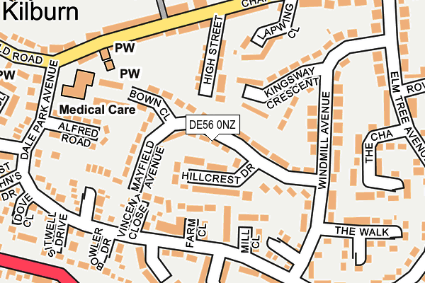 DE56 0NZ map - OS OpenMap – Local (Ordnance Survey)