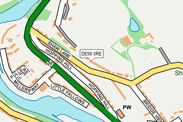 DE56 0RE map - OS OpenMap – Local (Ordnance Survey)