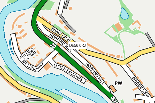 DE56 0RJ map - OS OpenMap – Local (Ordnance Survey)