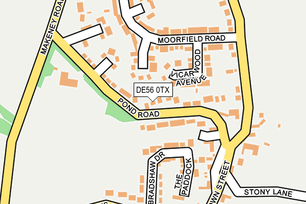 DE56 0TX map - OS OpenMap – Local (Ordnance Survey)