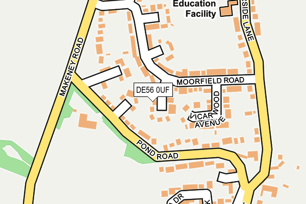 DE56 0UF map - OS OpenMap – Local (Ordnance Survey)
