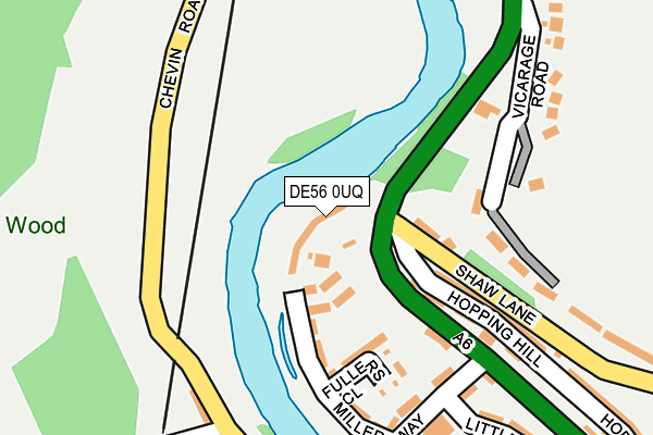 DE56 0UQ map - OS OpenMap – Local (Ordnance Survey)