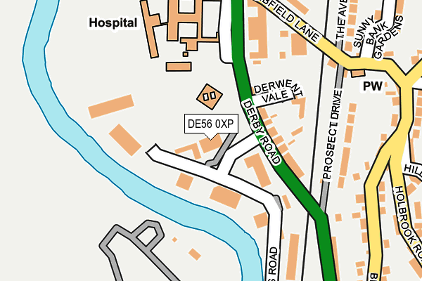 DE56 0XP map - OS OpenMap – Local (Ordnance Survey)