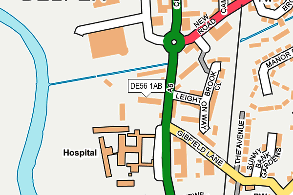 DE56 1AB map - OS OpenMap – Local (Ordnance Survey)