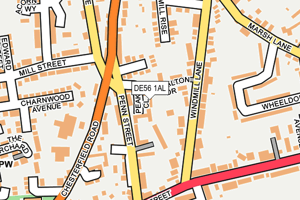DE56 1AL map - OS OpenMap – Local (Ordnance Survey)