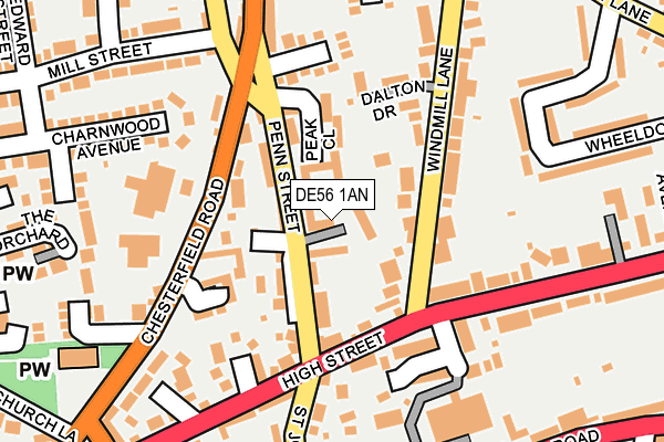 DE56 1AN map - OS OpenMap – Local (Ordnance Survey)