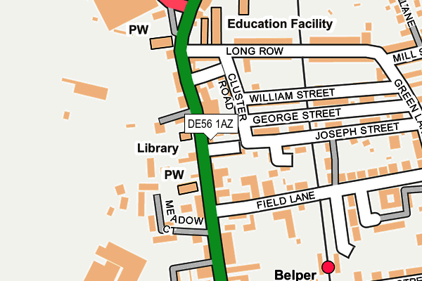 DE56 1AZ map - OS OpenMap – Local (Ordnance Survey)