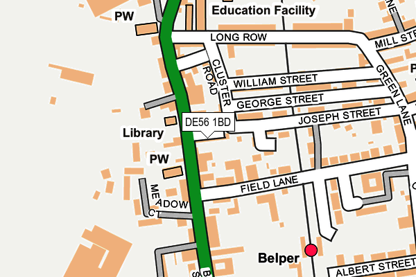 DE56 1BD map - OS OpenMap – Local (Ordnance Survey)