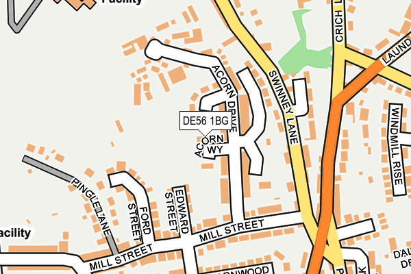 DE56 1BG map - OS OpenMap – Local (Ordnance Survey)