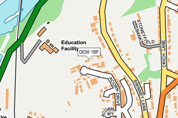 DE56 1BP map - OS OpenMap – Local (Ordnance Survey)