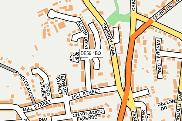 DE56 1BQ map - OS OpenMap – Local (Ordnance Survey)