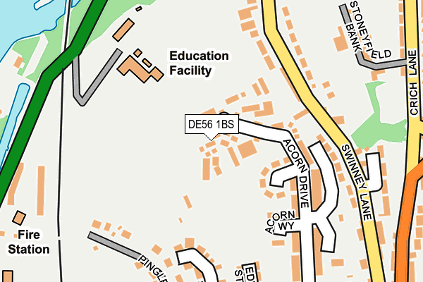 DE56 1BS map - OS OpenMap – Local (Ordnance Survey)