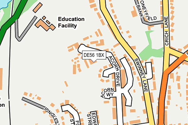 DE56 1BX map - OS OpenMap – Local (Ordnance Survey)
