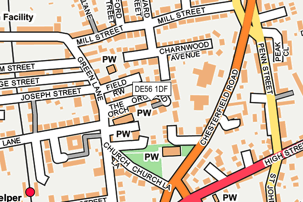 DE56 1DF map - OS OpenMap – Local (Ordnance Survey)