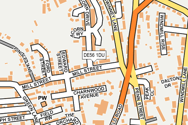 DE56 1DU map - OS OpenMap – Local (Ordnance Survey)