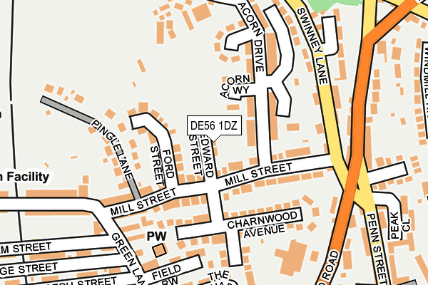 DE56 1DZ map - OS OpenMap – Local (Ordnance Survey)