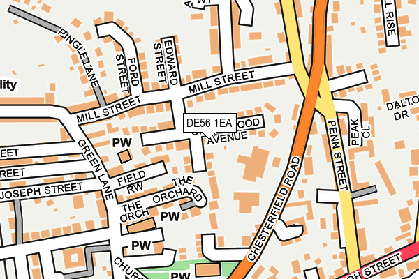 DE56 1EA map - OS OpenMap – Local (Ordnance Survey)