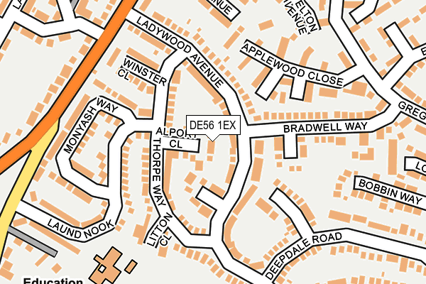 DE56 1EX map - OS OpenMap – Local (Ordnance Survey)