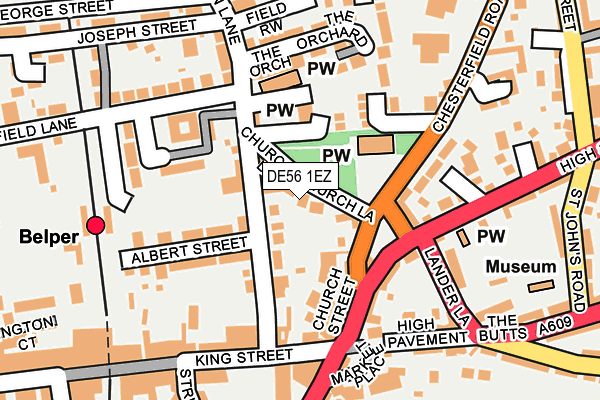 DE56 1EZ map - OS OpenMap – Local (Ordnance Survey)