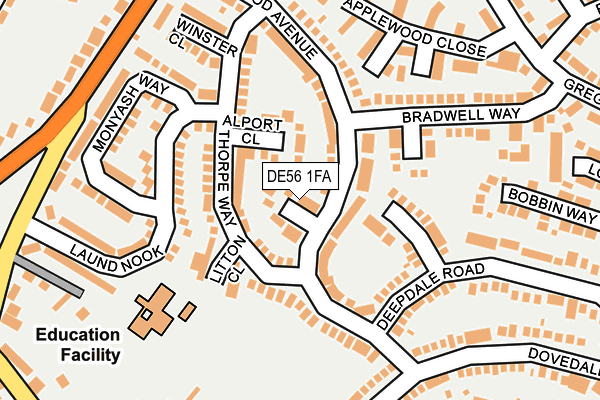 DE56 1FA map - OS OpenMap – Local (Ordnance Survey)