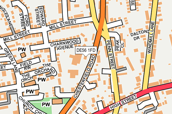 DE56 1FD map - OS OpenMap – Local (Ordnance Survey)