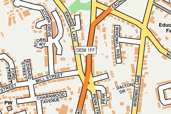 DE56 1FF map - OS OpenMap – Local (Ordnance Survey)