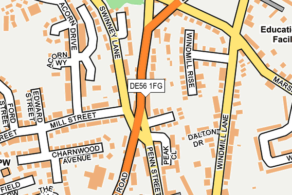 DE56 1FG map - OS OpenMap – Local (Ordnance Survey)