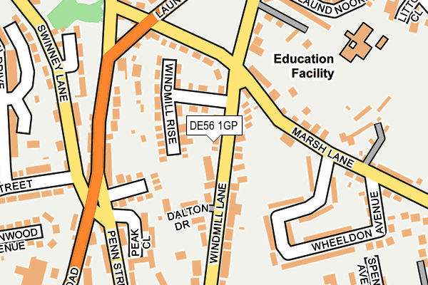 DE56 1GP map - OS OpenMap – Local (Ordnance Survey)