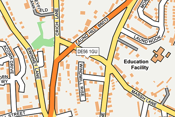 DE56 1GU map - OS OpenMap – Local (Ordnance Survey)