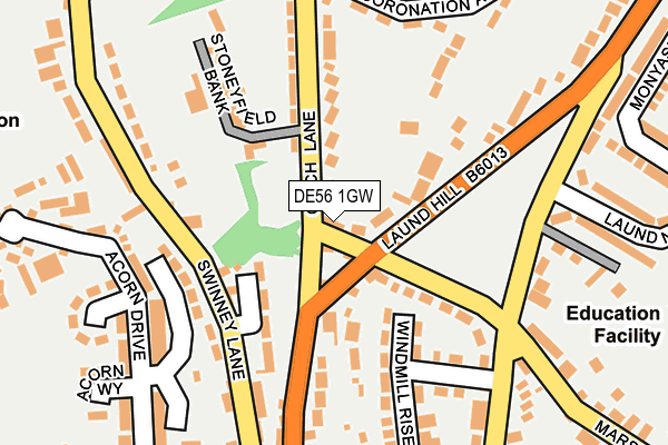 DE56 1GW map - OS OpenMap – Local (Ordnance Survey)