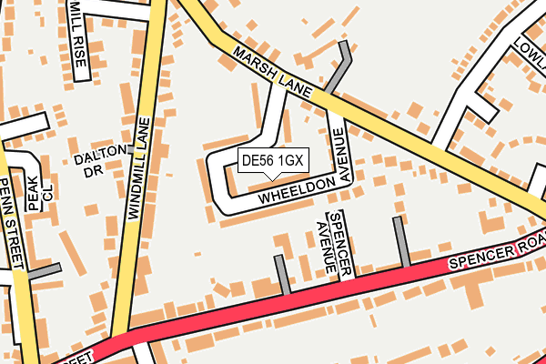 DE56 1GX map - OS OpenMap – Local (Ordnance Survey)