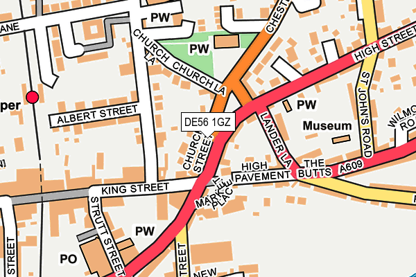 DE56 1GZ map - OS OpenMap – Local (Ordnance Survey)