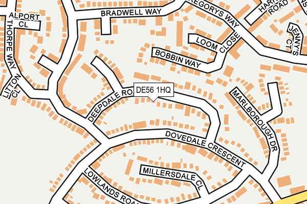 DE56 1HQ map - OS OpenMap – Local (Ordnance Survey)