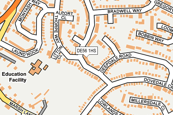 DE56 1HS map - OS OpenMap – Local (Ordnance Survey)